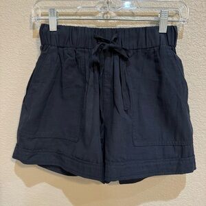 Lily Clothing Black Cotton Shorts S Drawstring Waist Pockets Casual Summ…
